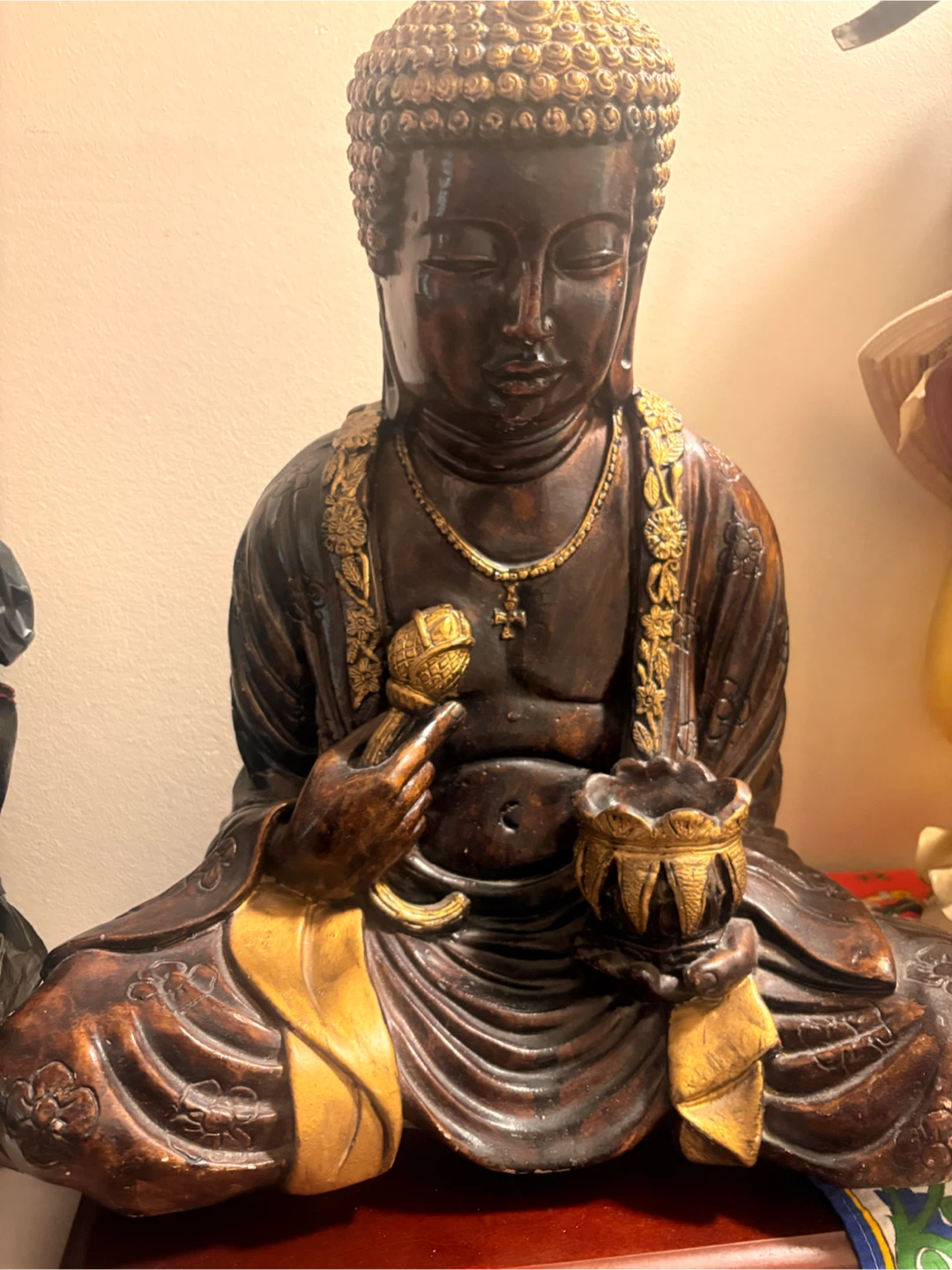Set of two decorative Buddha statues