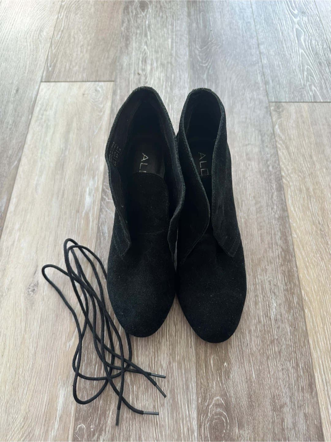 ALDO black genuine leather suede ankle boots