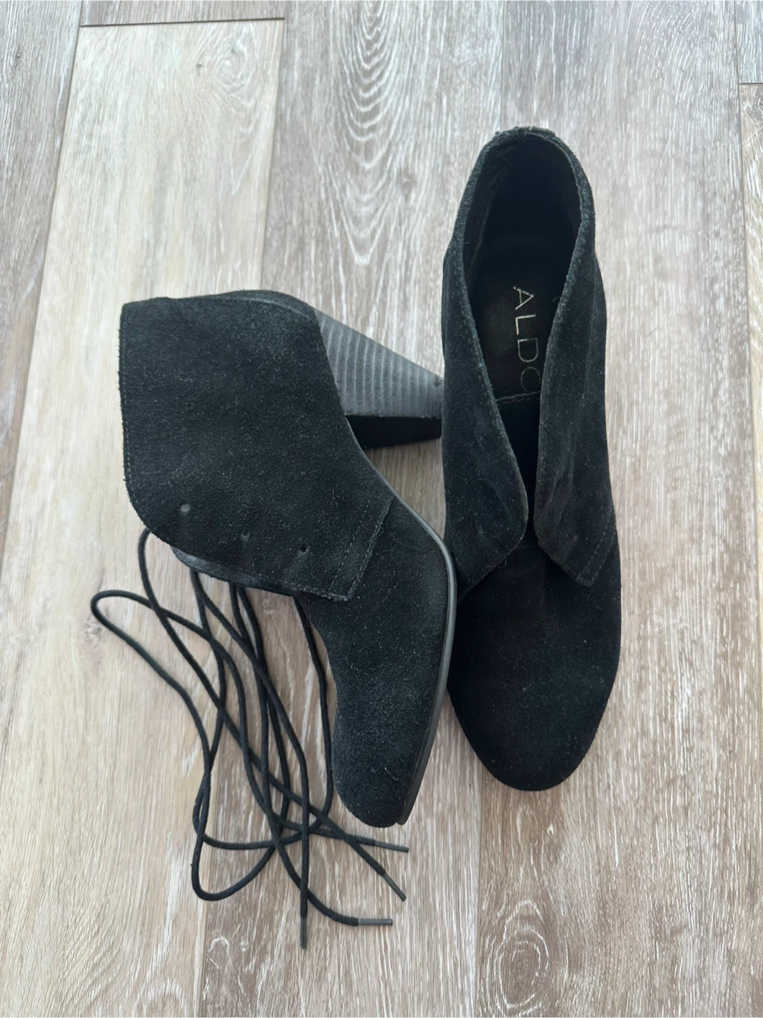 ALDO black genuine leather suede ankle boots - photo 2