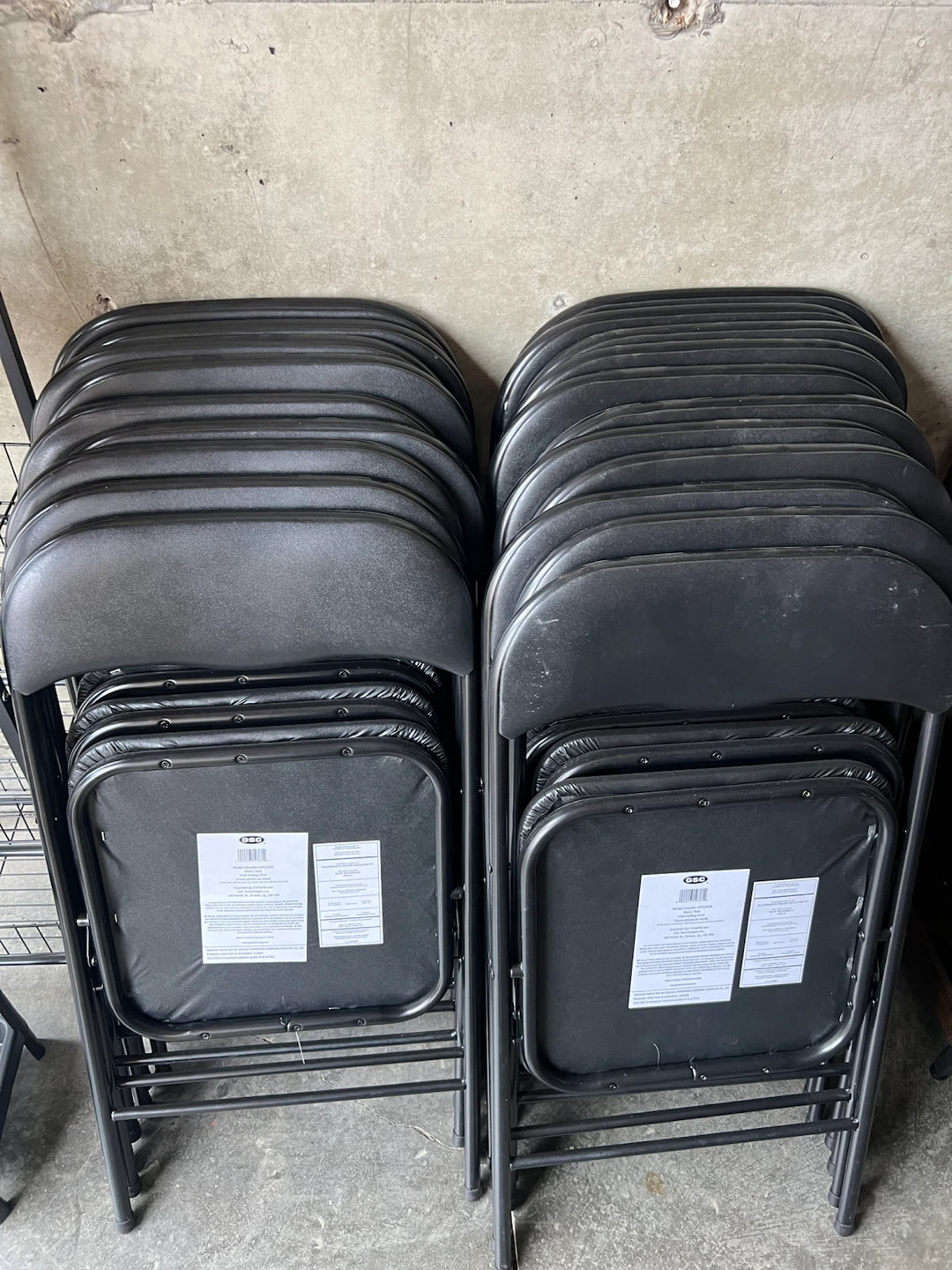 GSC Black Vinyl Folding Chairs