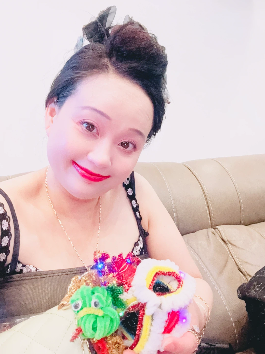 Miniature Chinese Lion Dance Figurine