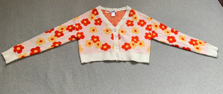 RSQ floral print cropped knit cardigan - Size Medium