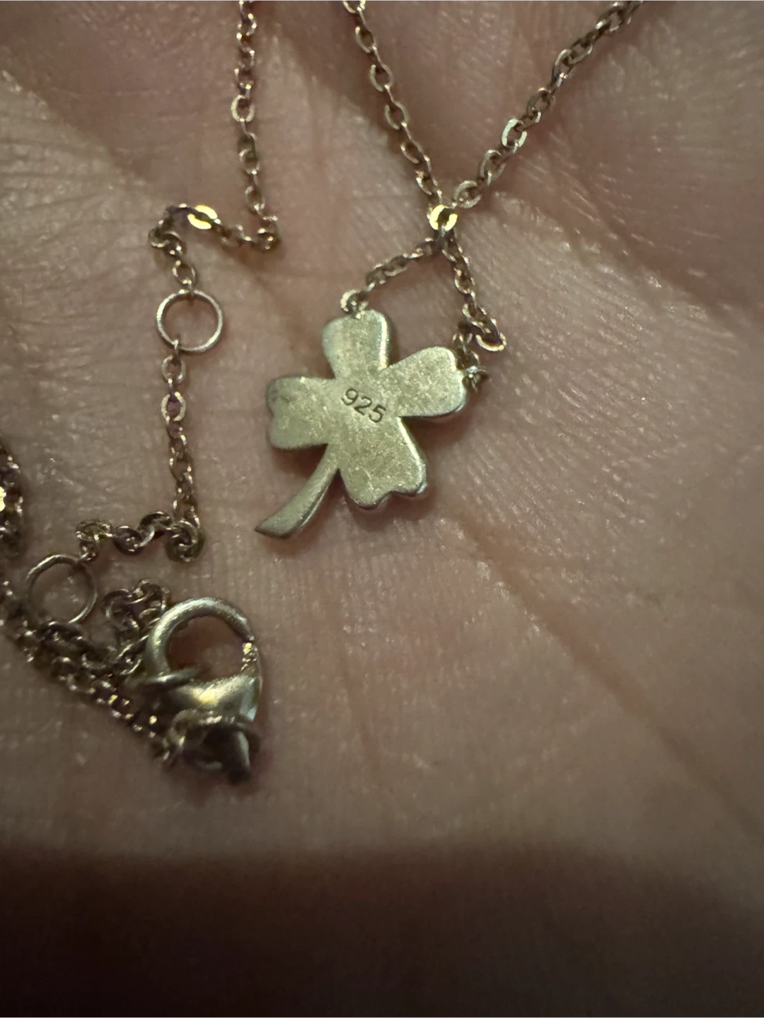 925 Sterling Silver Gold-Plated Clover Necklace - photo 2