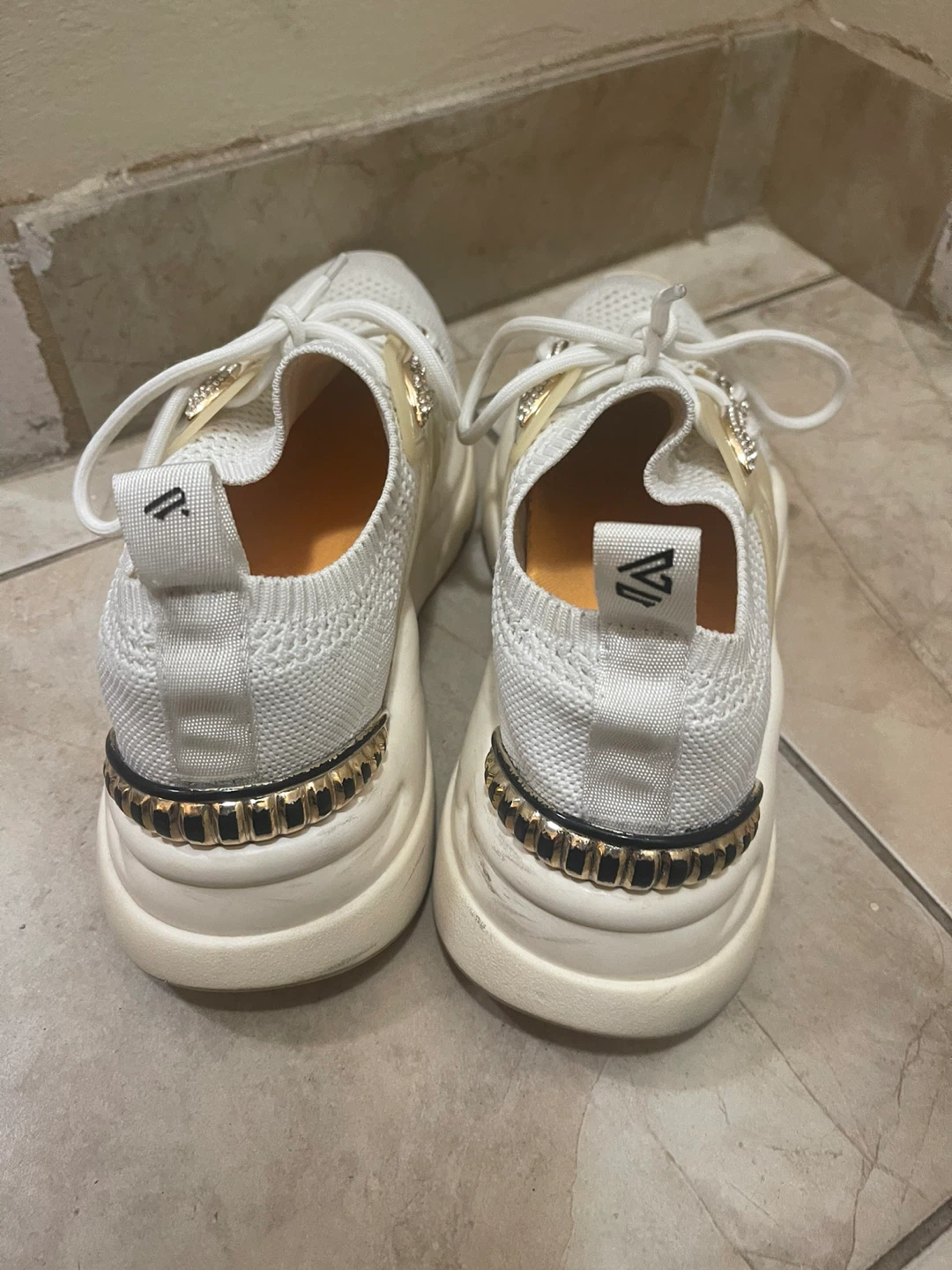 White Rhinestone Embellished Sneakers - photo 2