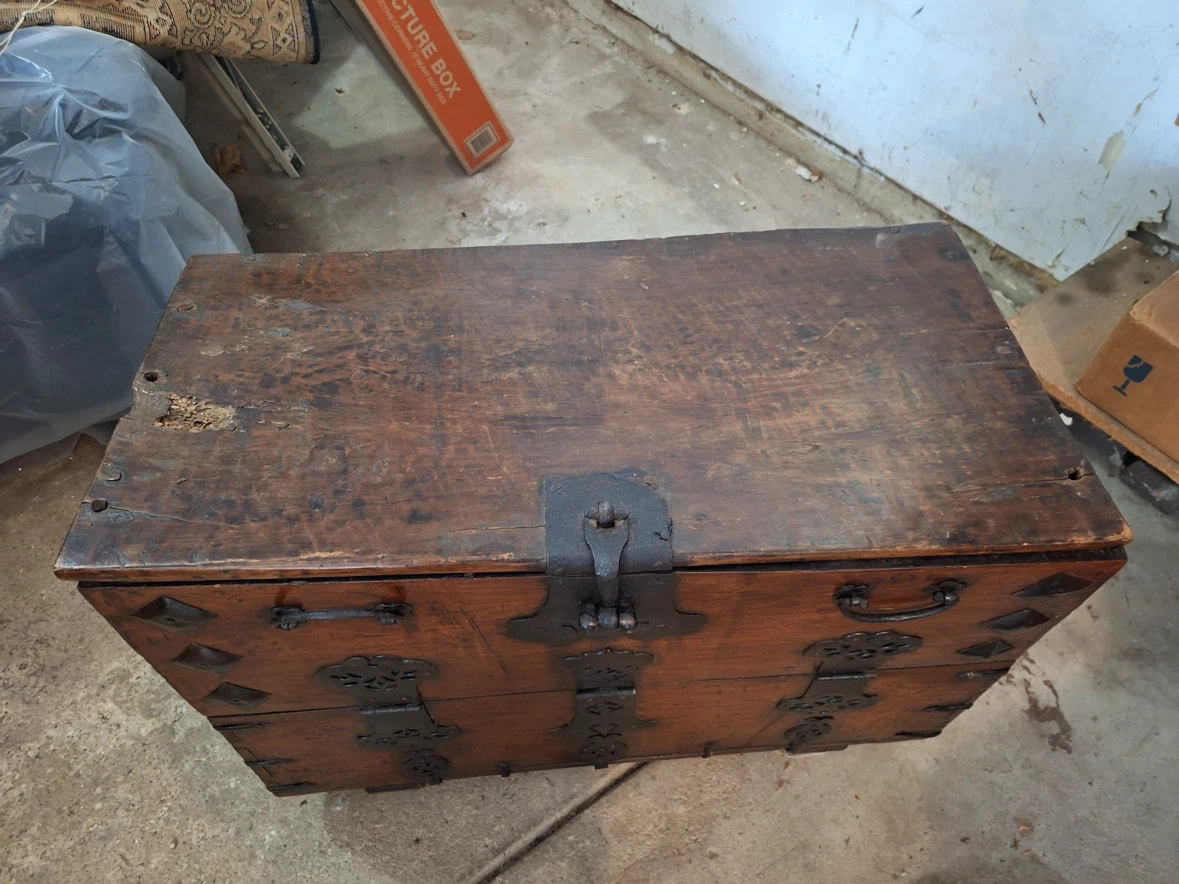 Vintage Antique Wooden Storage Chest - photo 2