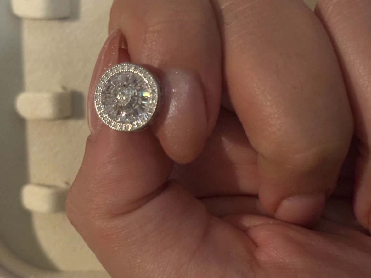 925 Sterling Silver CZ Statement Stud Earrings - photo 2