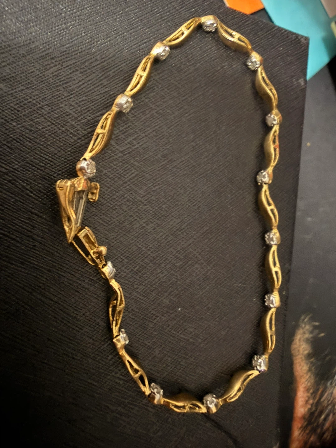 Gold 10 k bracelet with diamonds