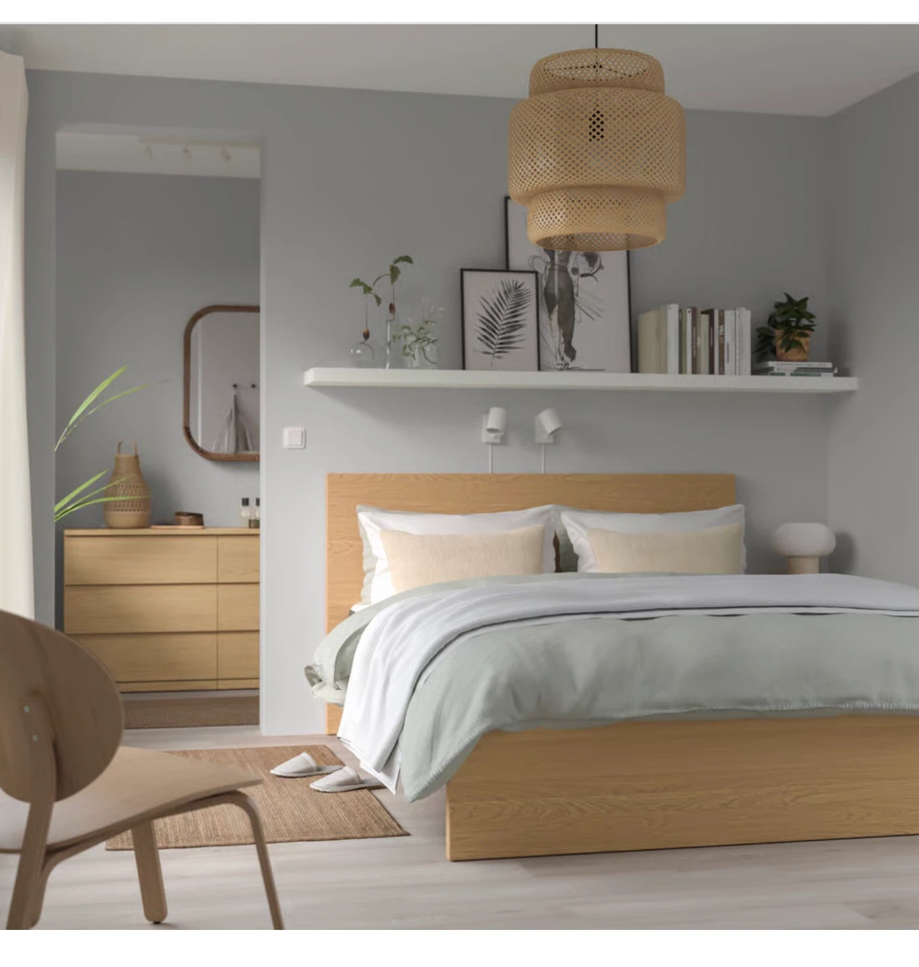 IKEA MALM King Bed Frame in Oak Veneer - photo 2