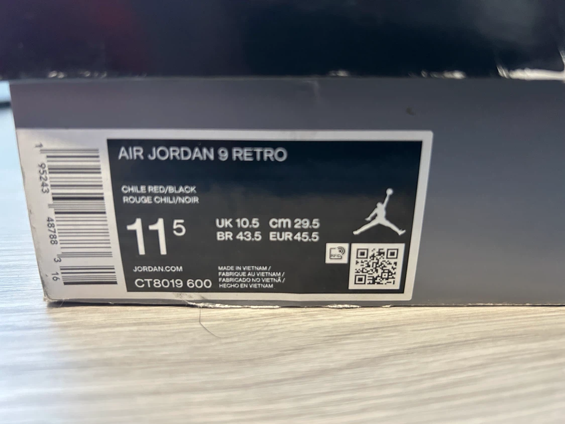 Air Jordan 9 Retro "Chile Red" (Size 11.5) - In Box - photo 4