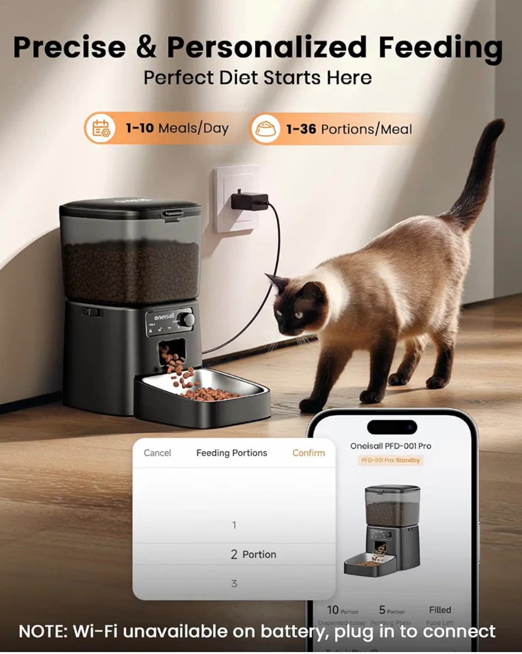 New oneisall PFD-001 Pro Smart Pet Feeder - photo 2