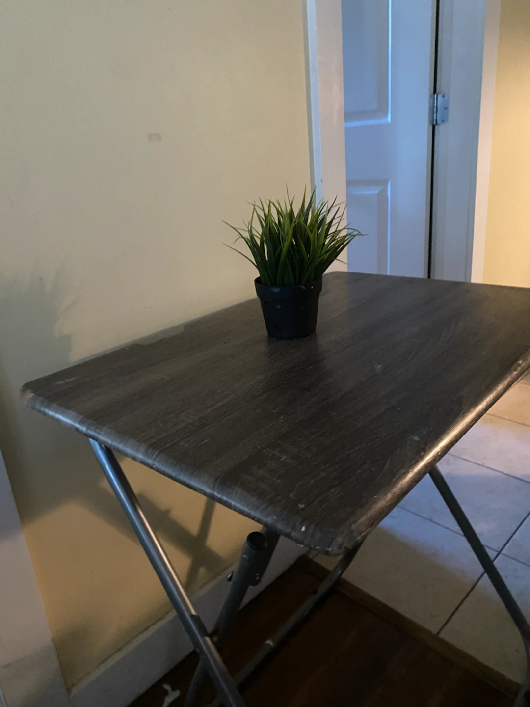 Folding Side Table with Wood Grain Top - photo 2