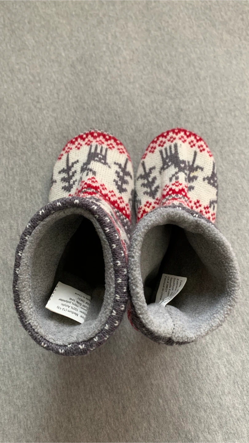 Reindeer Slipper Boots - Kids Size Medium 12-13 - photo 2