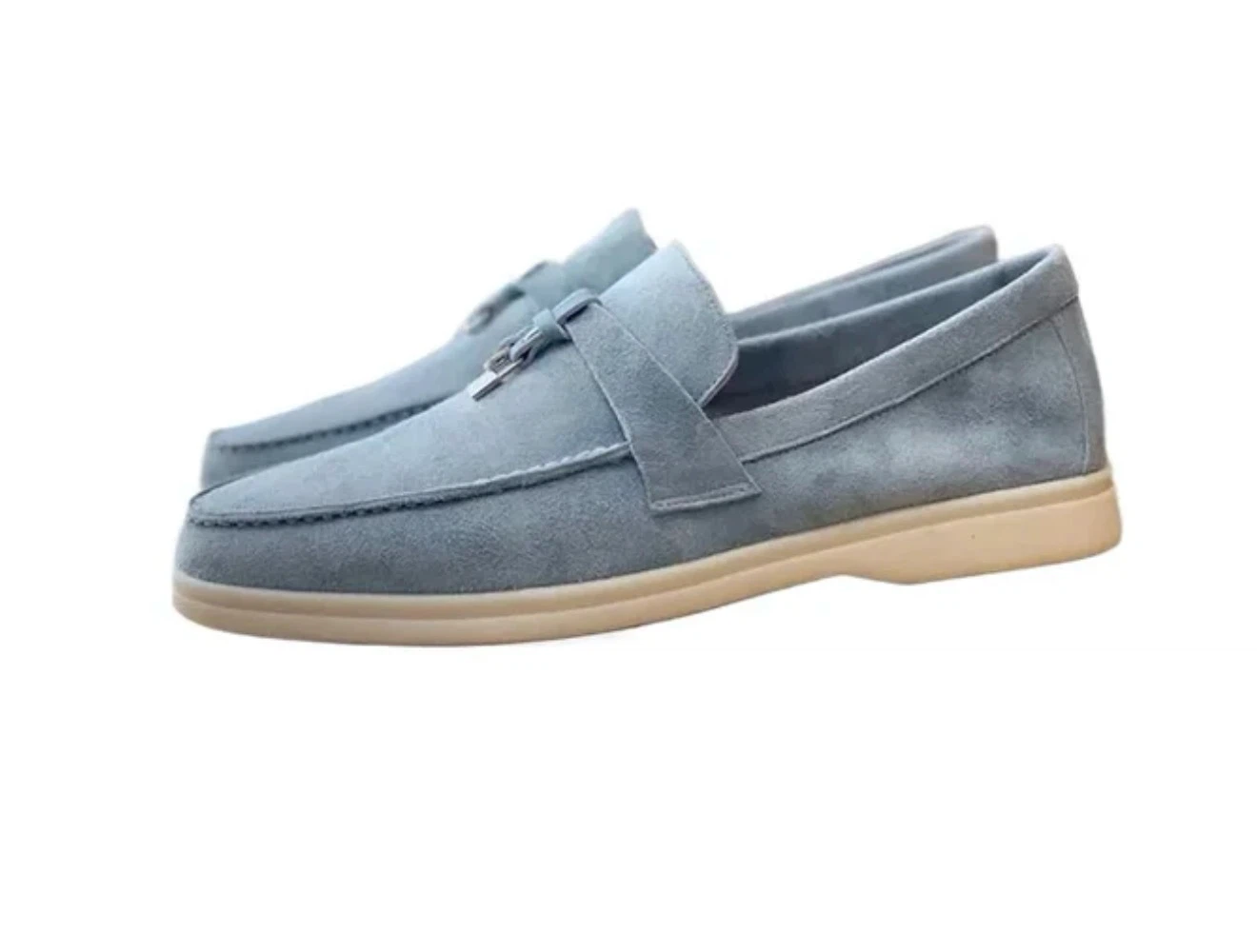 Light Blue Suede Loafers