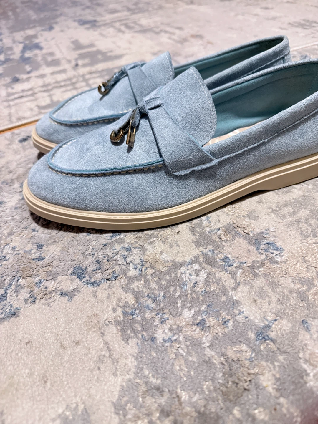 Light Blue Suede Loafers - photo 3