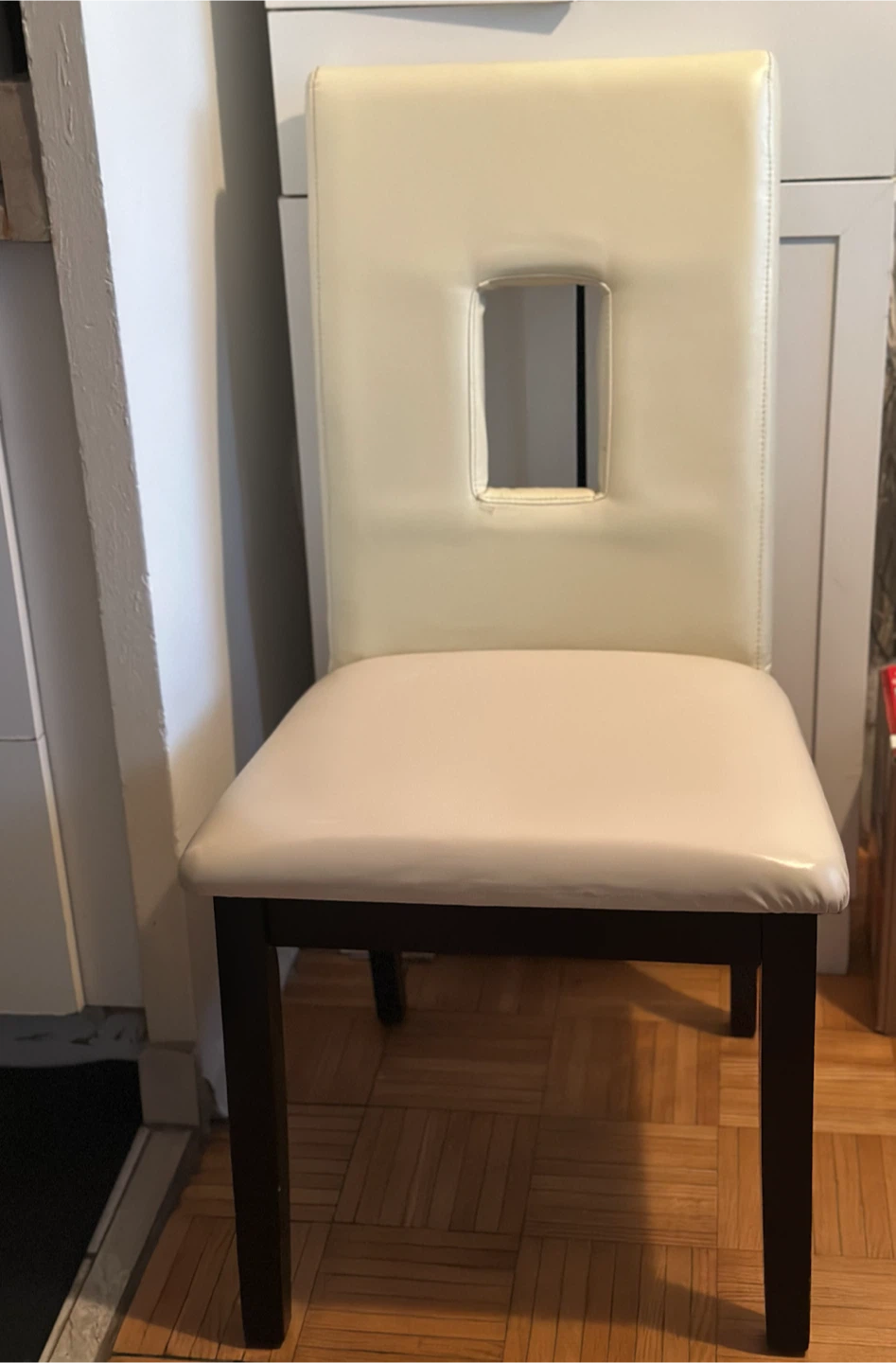 Cream Faux Leather Dining Chair