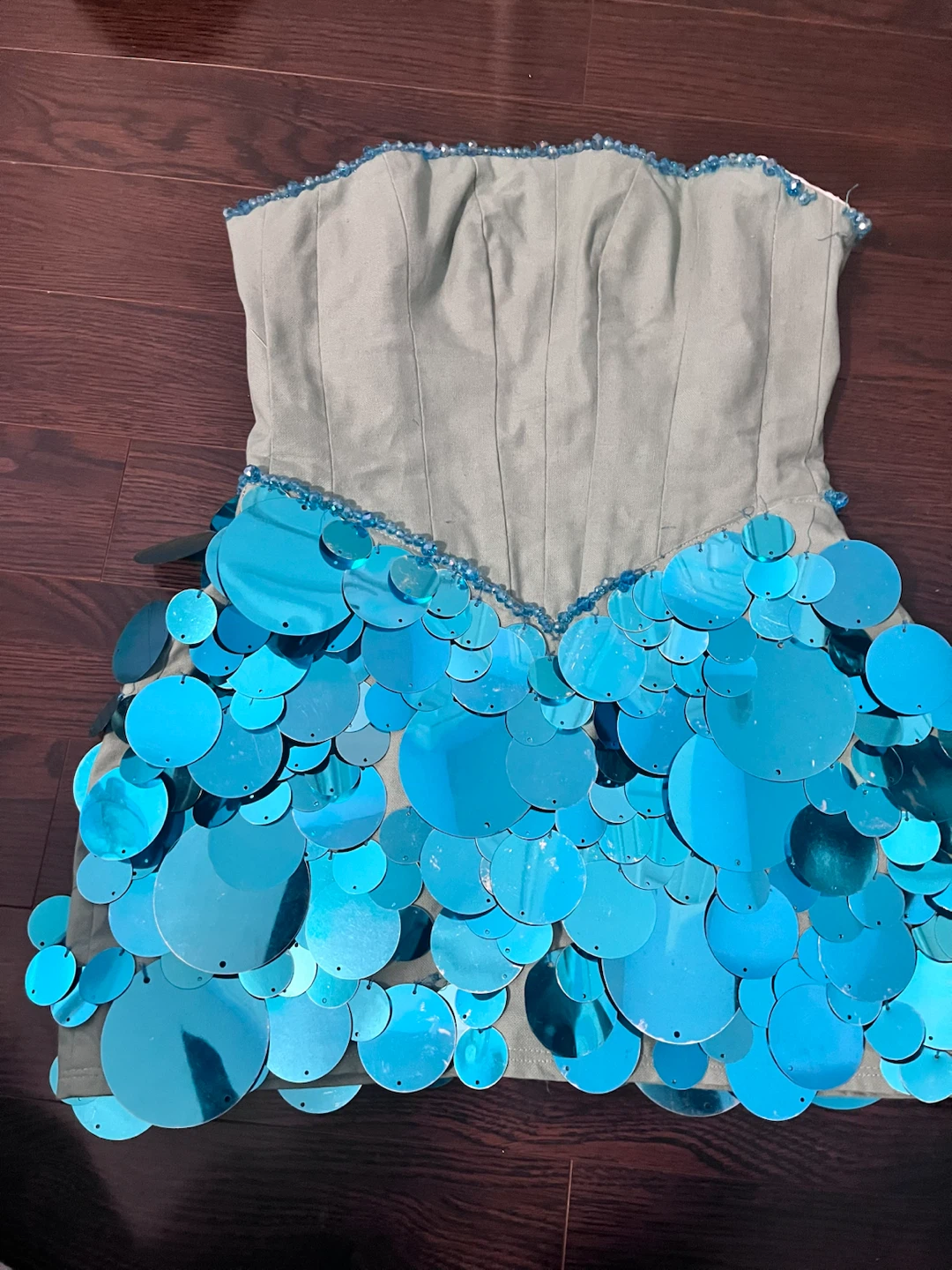 Blue Sequin Corset Mini Dress - photo 3