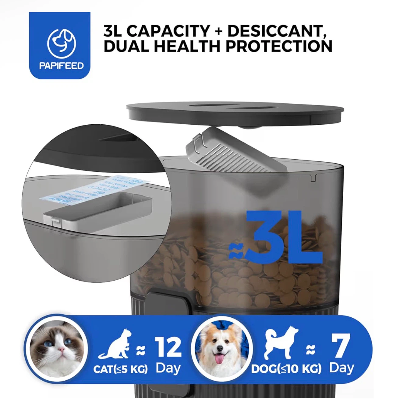 Papifeed 3L Automatic Smart Pet Feeder - photo 2