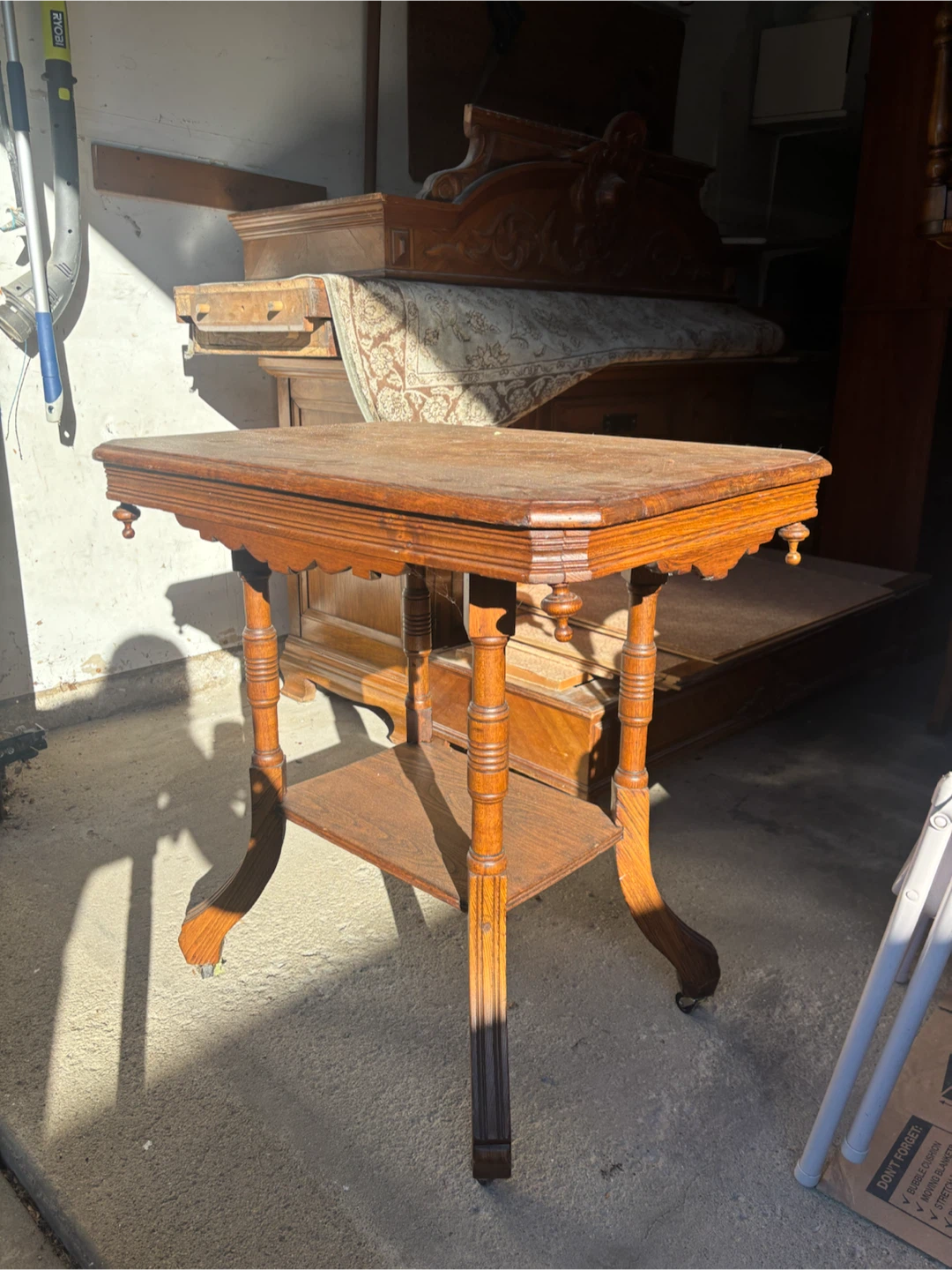 Antique Victorian Wooden Side Table