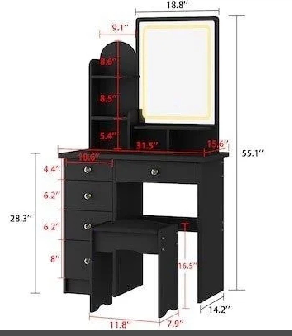 Black makeup vanity for sale - photo 2