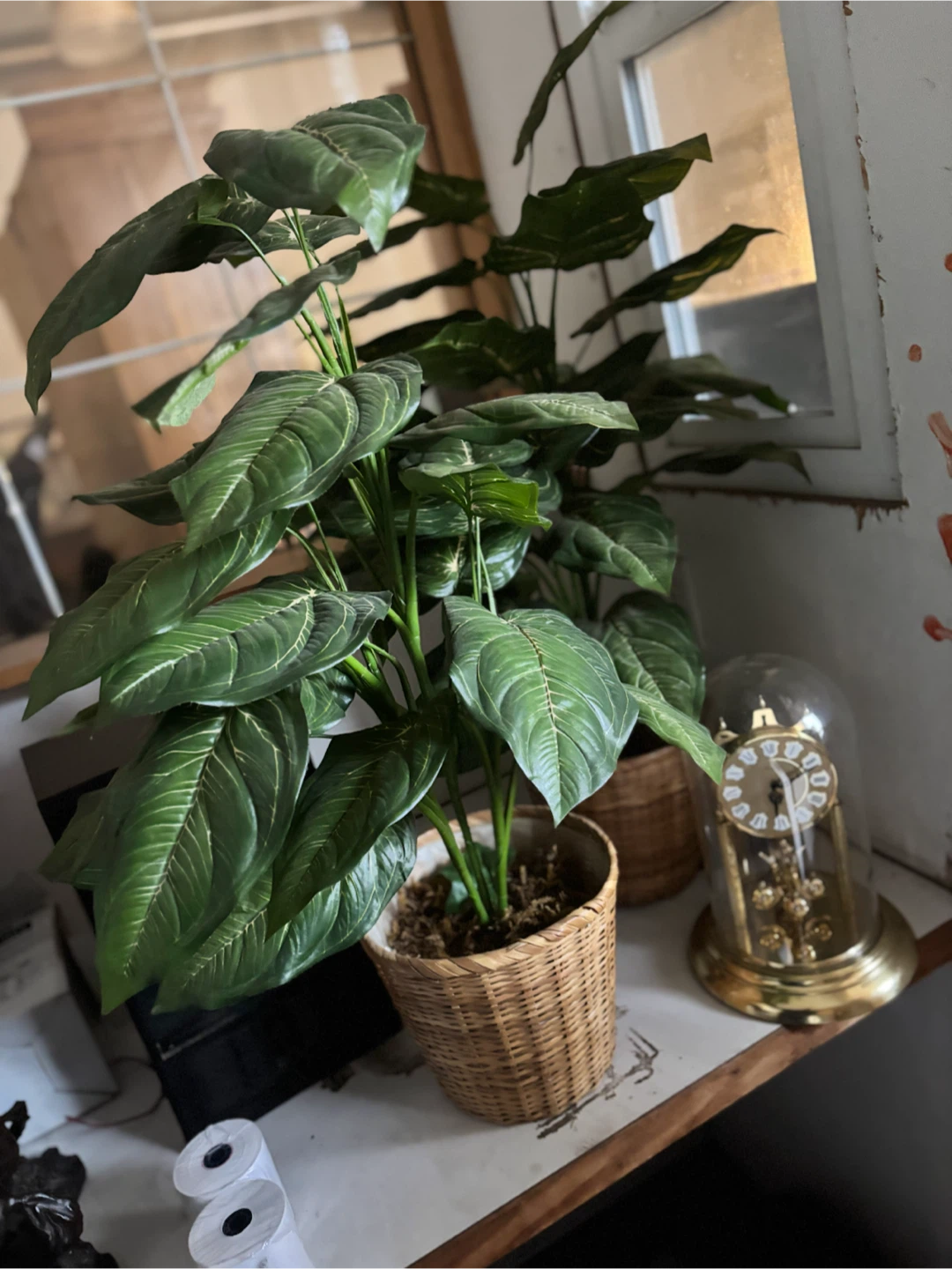 Artificial Potted Plant in Wicker Basket