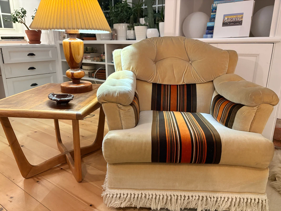 Set of two Vintage Striped Accent Chair - photo 4