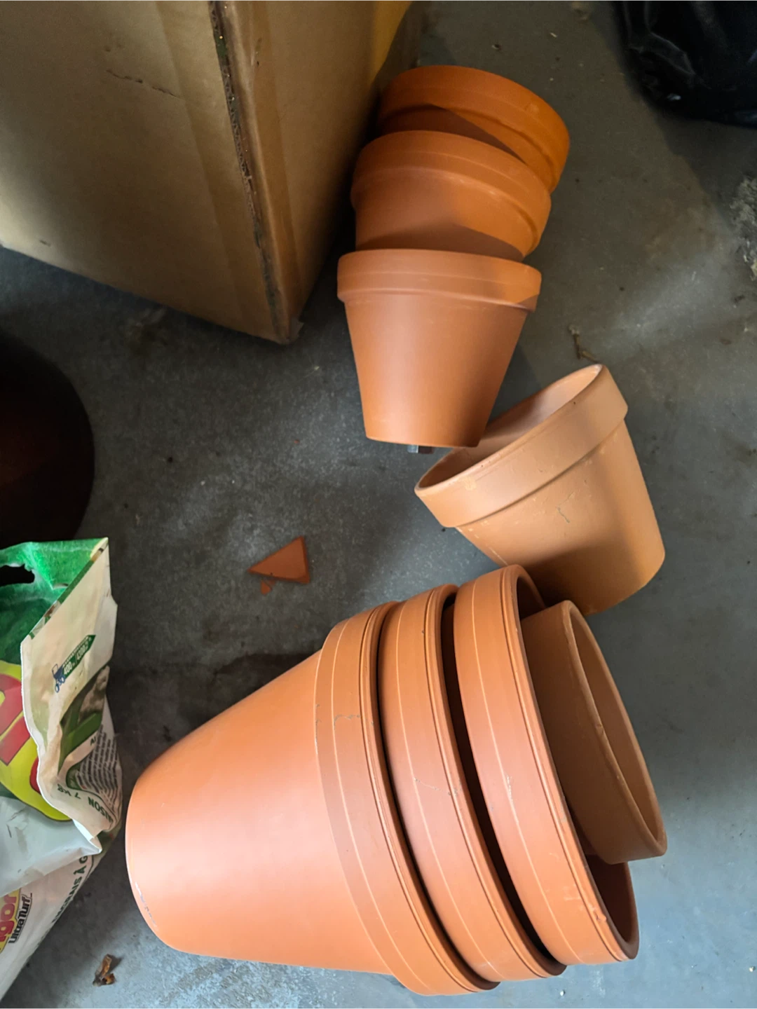 Set of 5 Terra Cotta Plant Pots