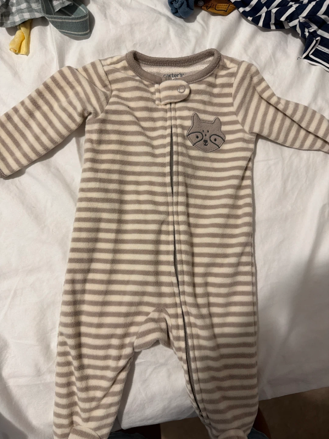 Carter's Striped Raccoon Footie Pajamas