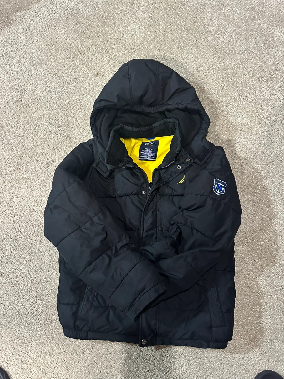 Nautica Kids Black Puffer Jacket Size L (14/16)