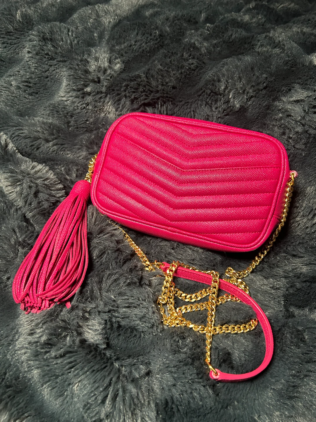 Saint Laurent Lou Camera Bag - Fuchsia - photo 2