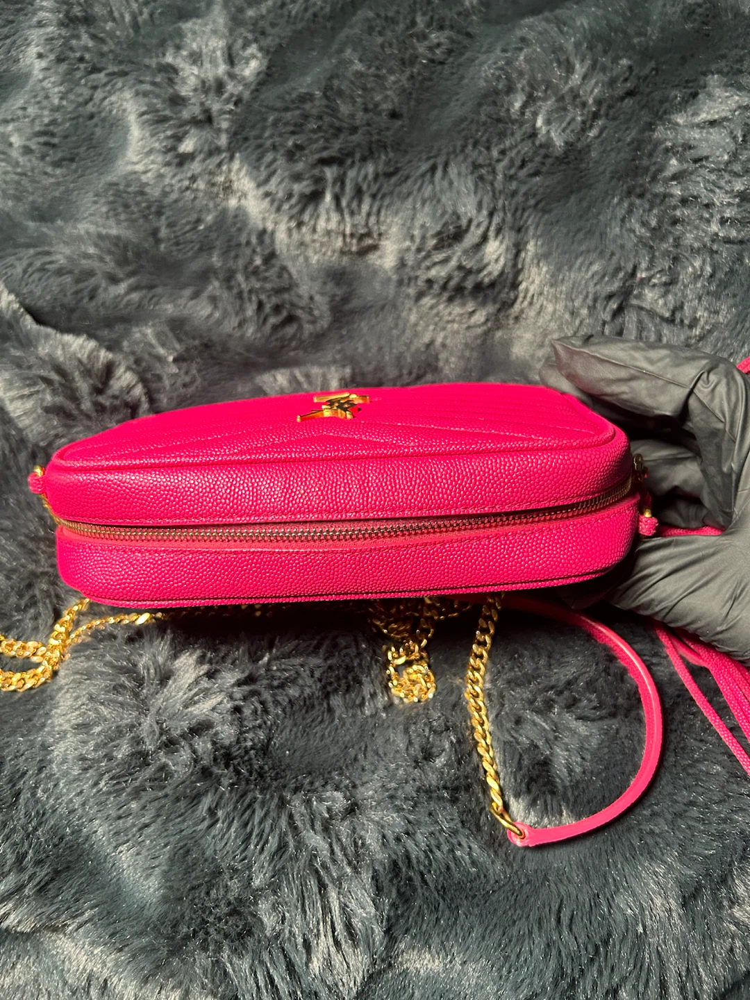 Saint Laurent Lou Camera Bag - Fuchsia - photo 4