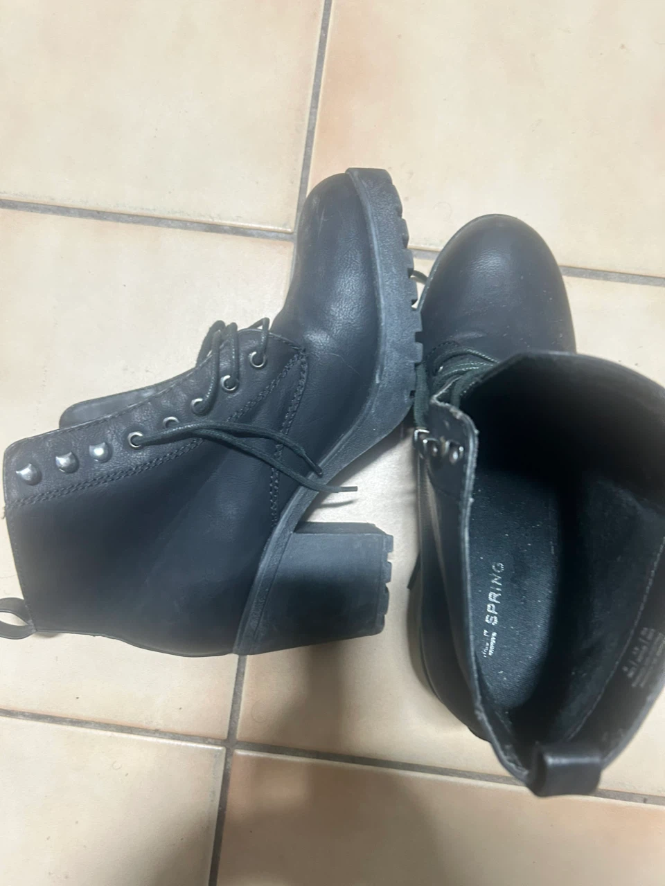 Call It Spring Black Lace-Up Boots