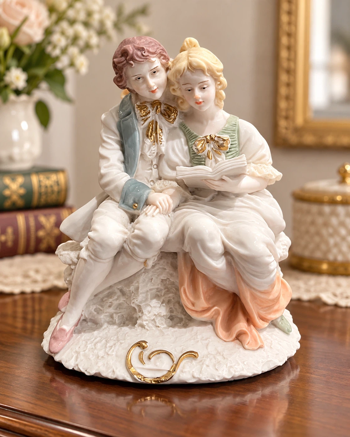 Vintage Porcelain Couple Figurine
