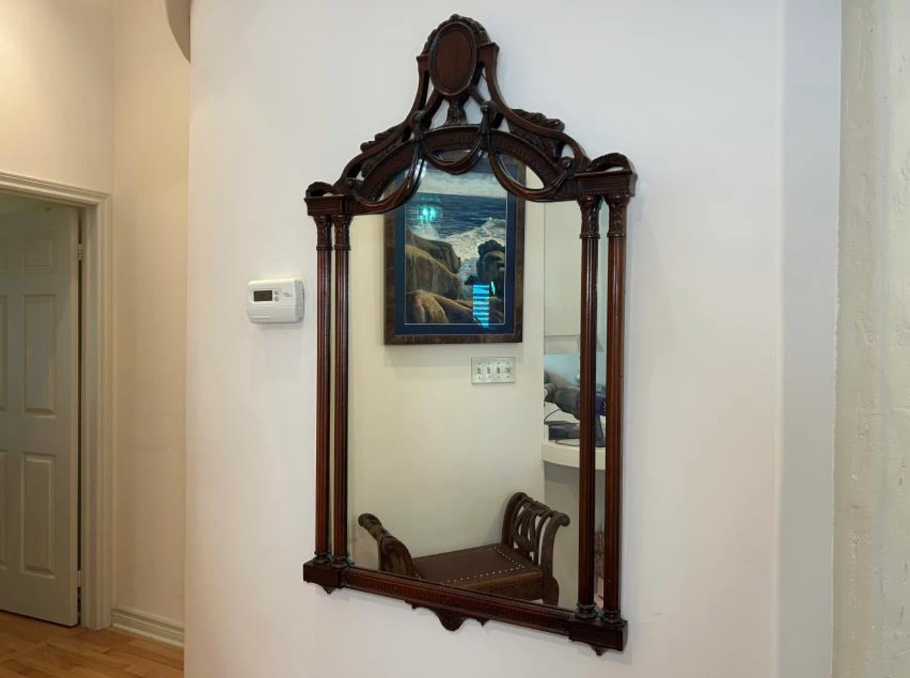 Ornate Traditional Mahogany Wall Mirror - photo 2