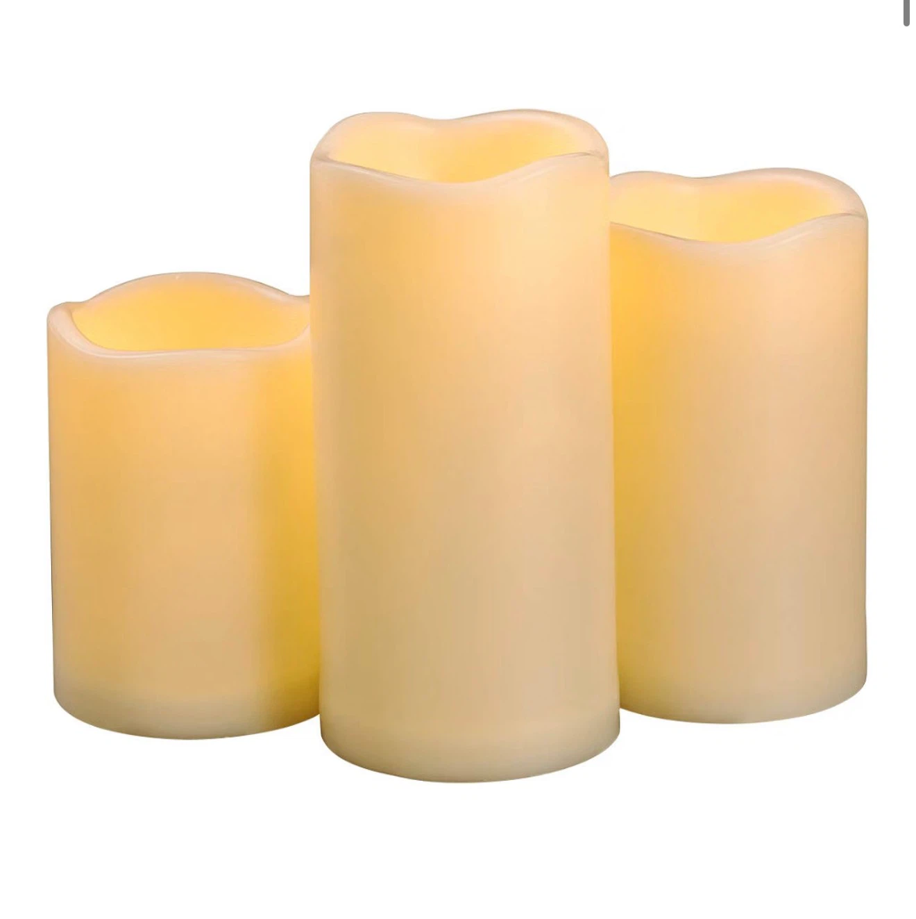 Set of 3 IKEA LED pillar candle, battery operated, white