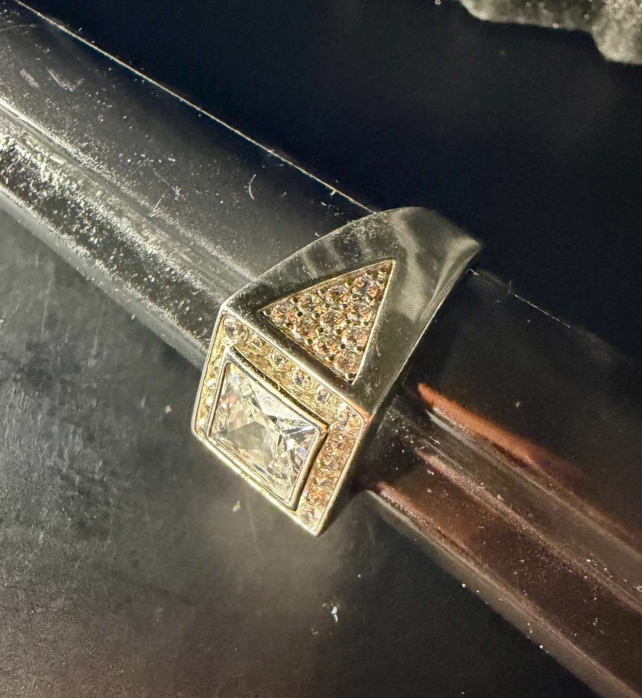 Men’s. Princess Cut Cubic Zirconia Big Statement Ring .925 - photo 3