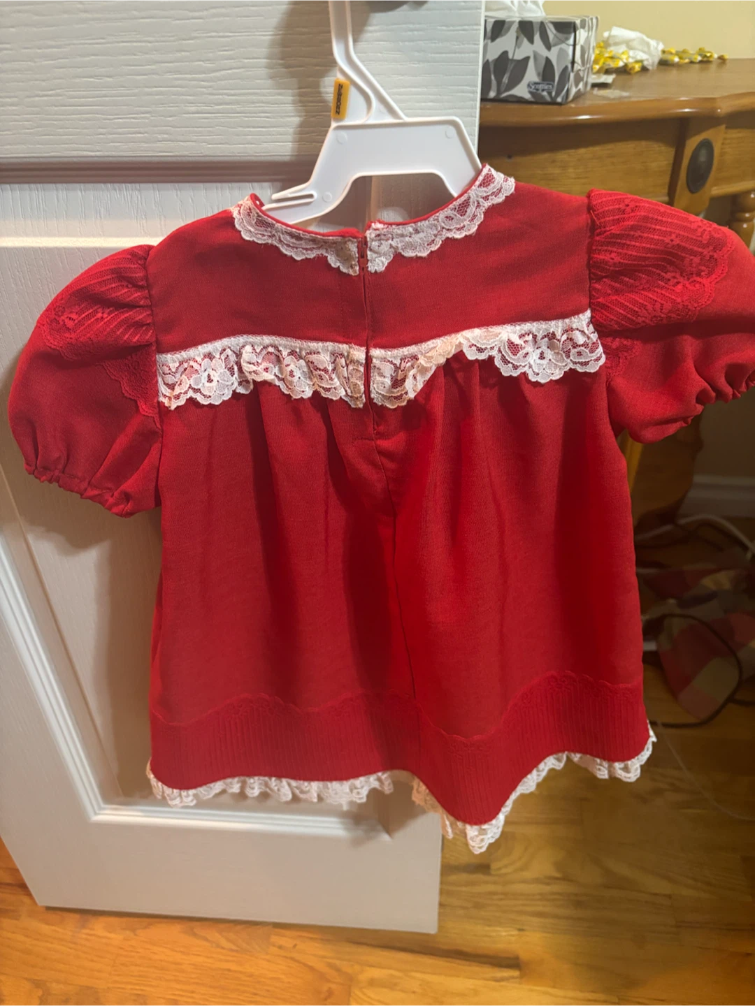 ❤️ Handmade Red & White Girls’ Dress - 12months - photo 2