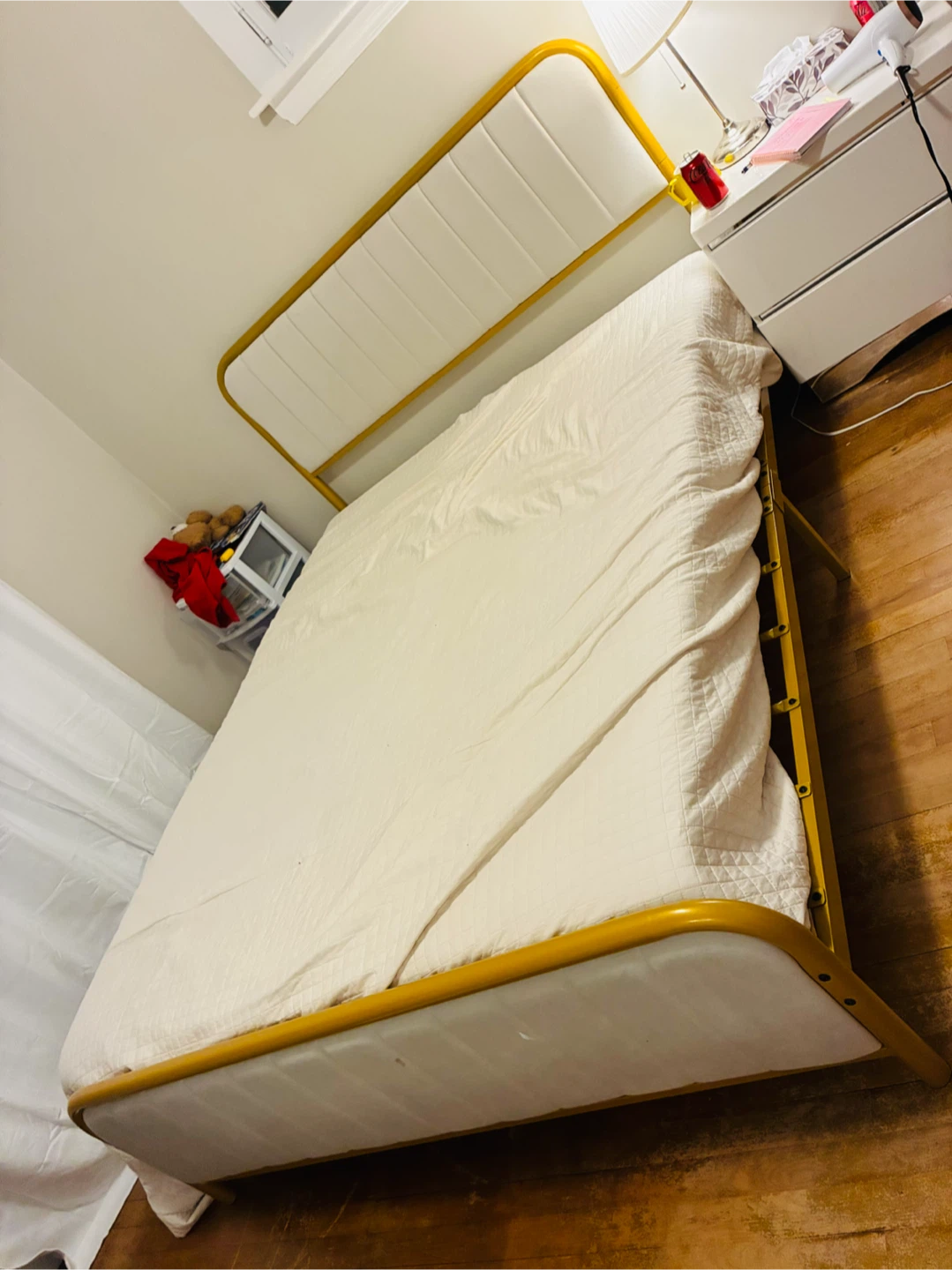 Queen Size Gold Metal Bed Frame