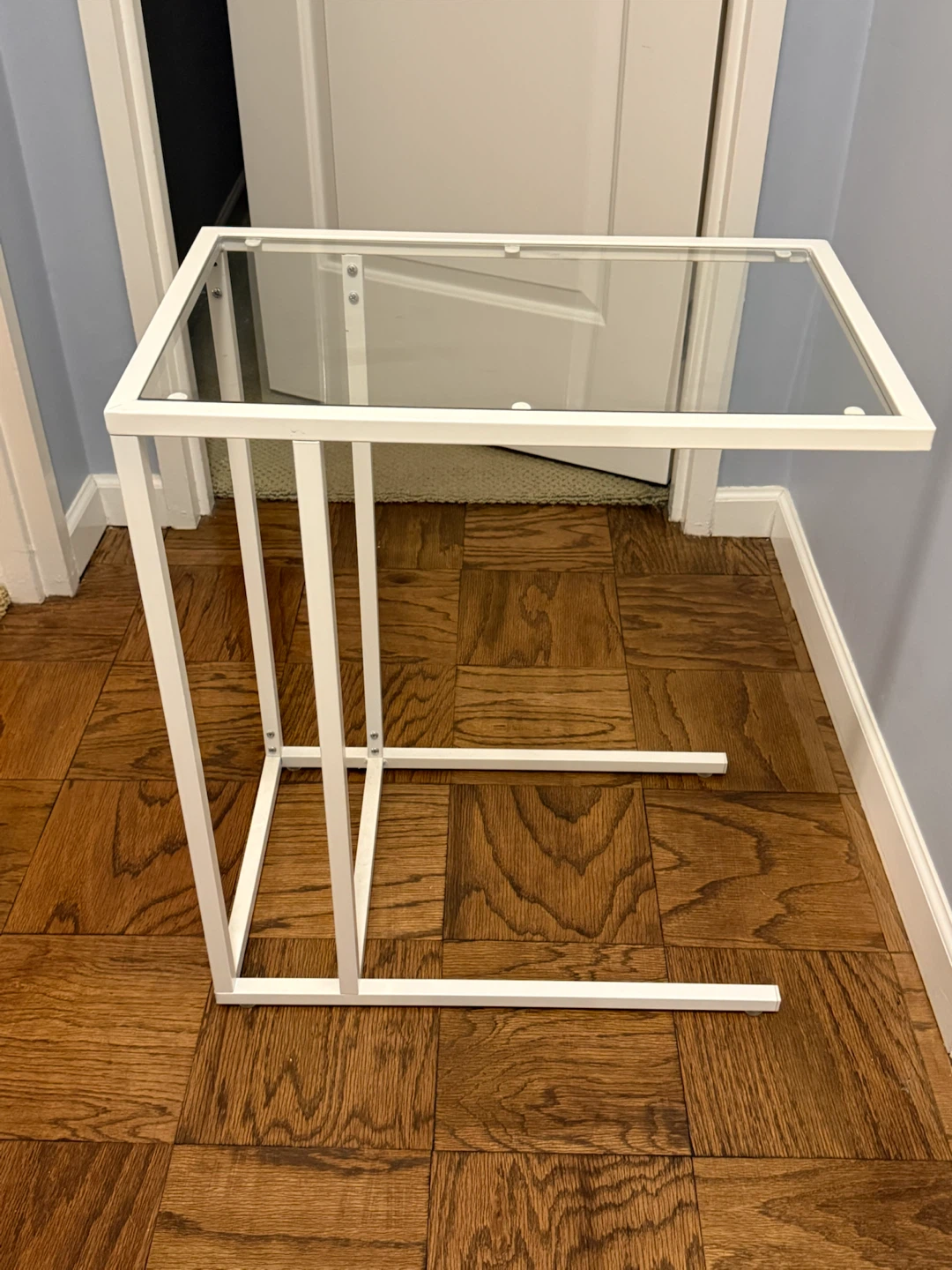 IKEA Vittsjö Laptop Stand White Metal with Glass Top