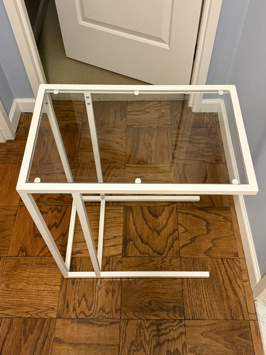 IKEA Vittsjö Laptop Stand White Metal with Glass Top - photo 2
