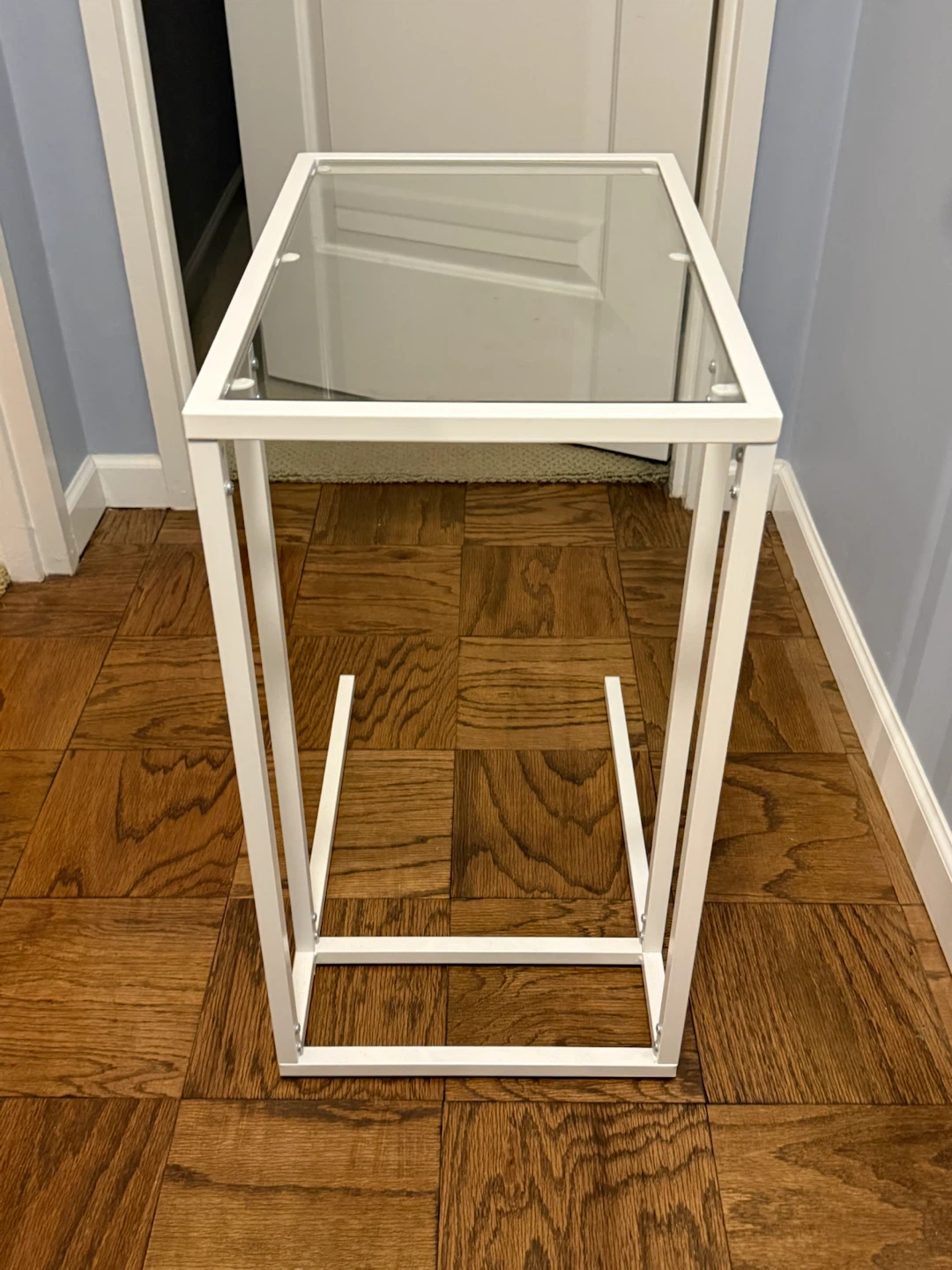 IKEA Vittsjö Laptop Stand White Metal with Glass Top - photo 4