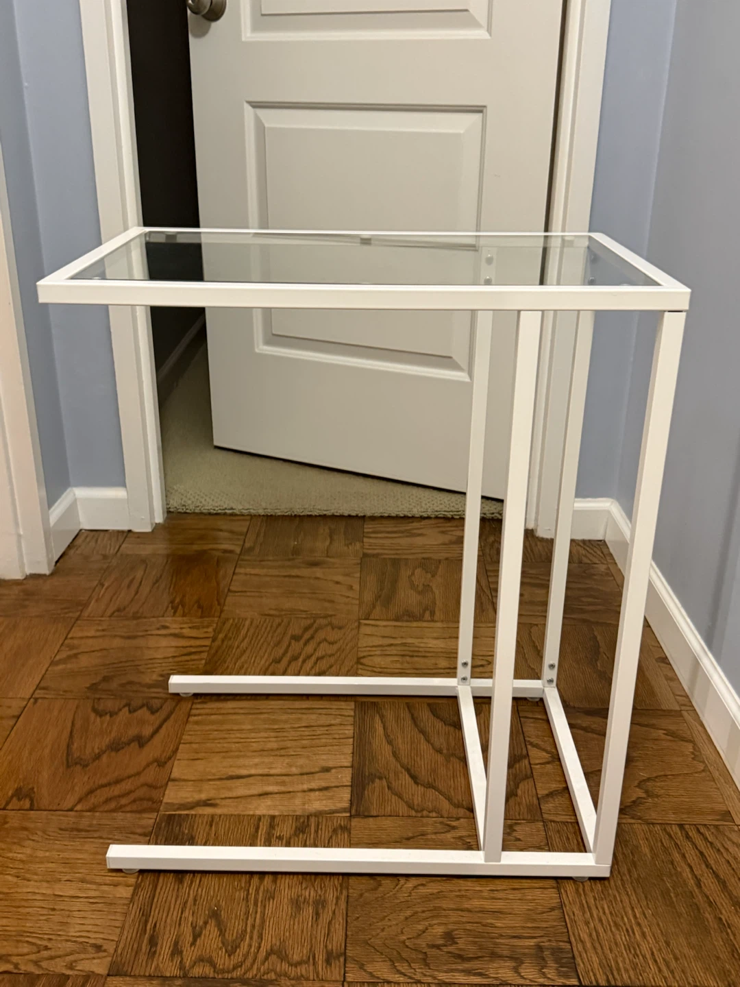 IKEA Vittsjö Laptop Stand White Metal with Glass Top - photo 5