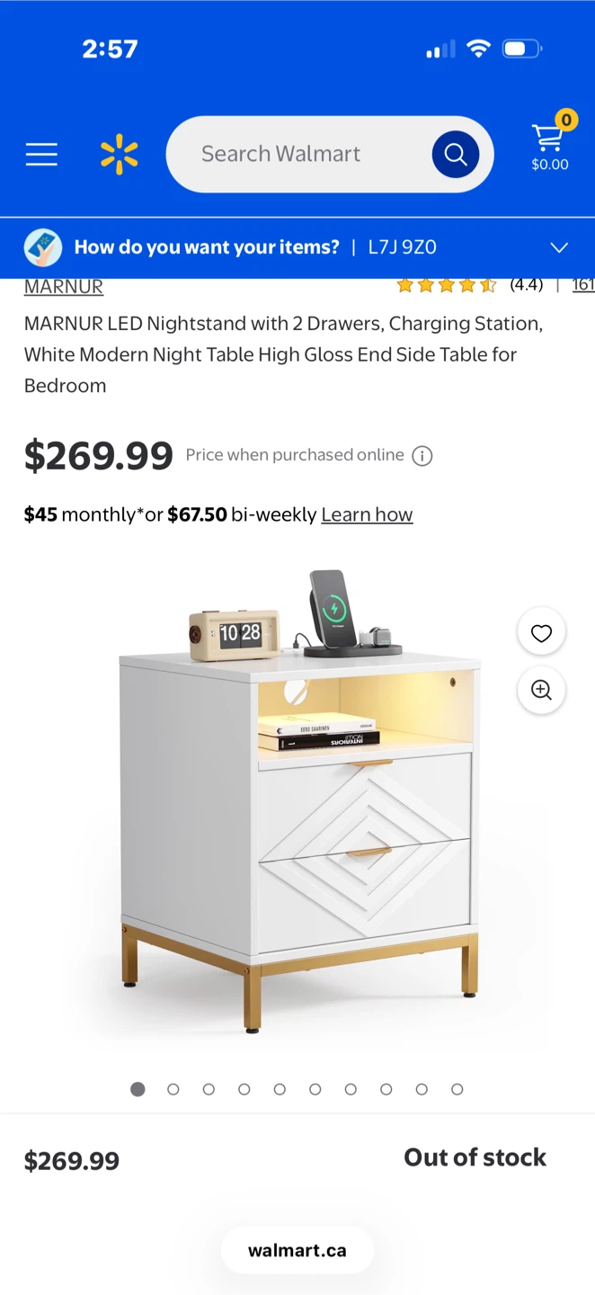 New!!  LED Nightstand with 2 Drawers - photo 4