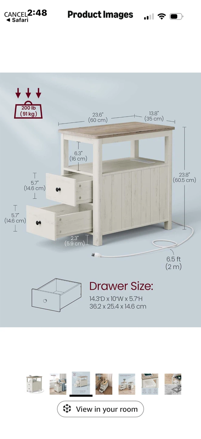 Brand new! End Table with Charging Station