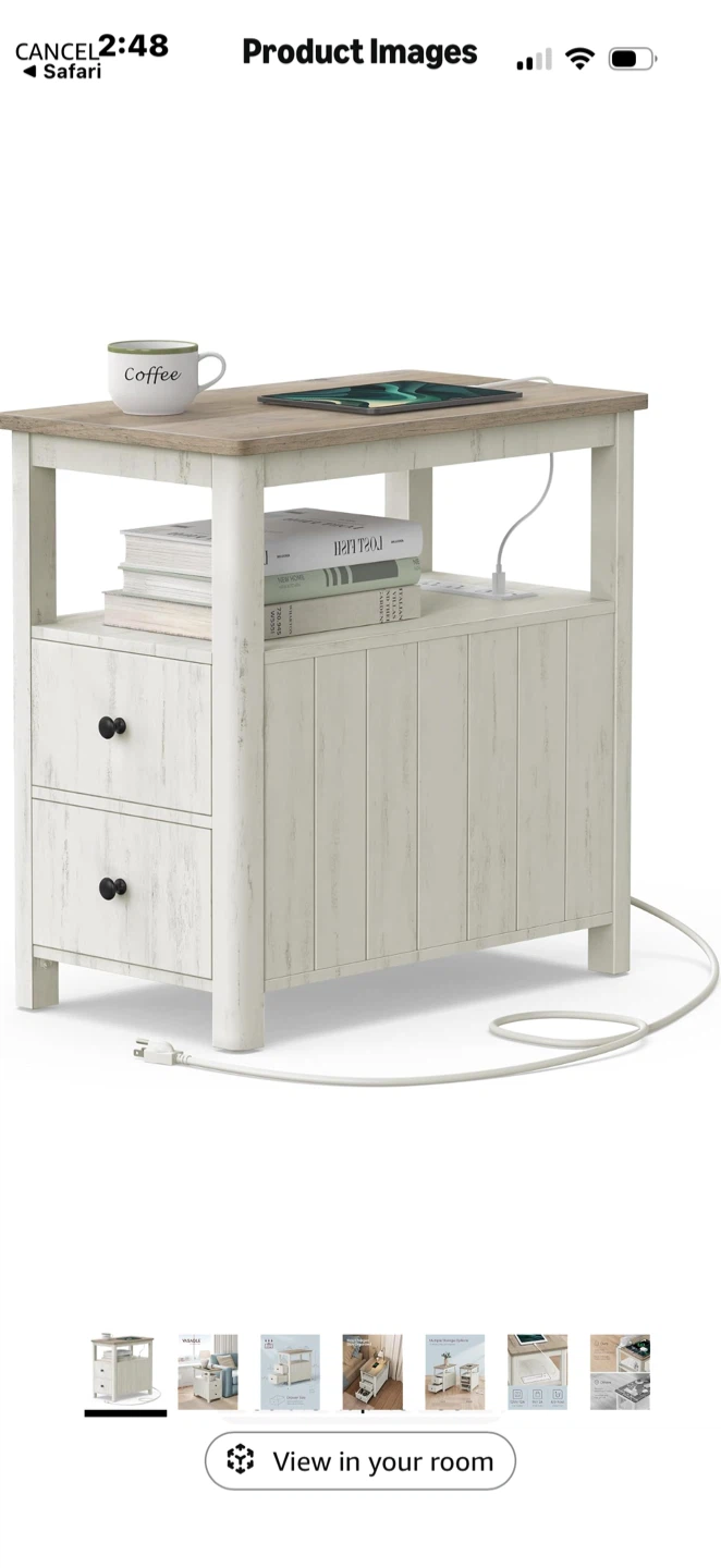 Brand new! End Table with Charging Station - photo 2