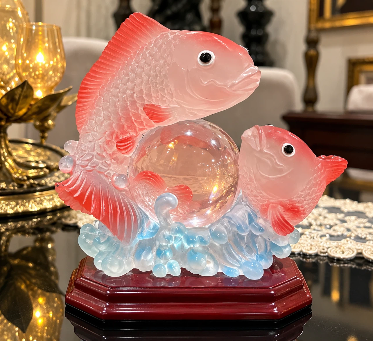 Double Koi Fish Decorative Figurine – Symbol of Prosperity