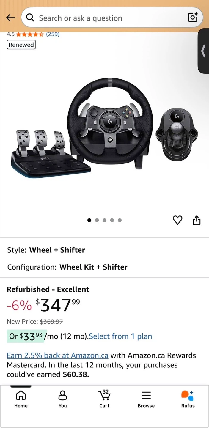 Logitech G920 Driving Force Racing Wheel, Pedals and Shifter - photo 2
