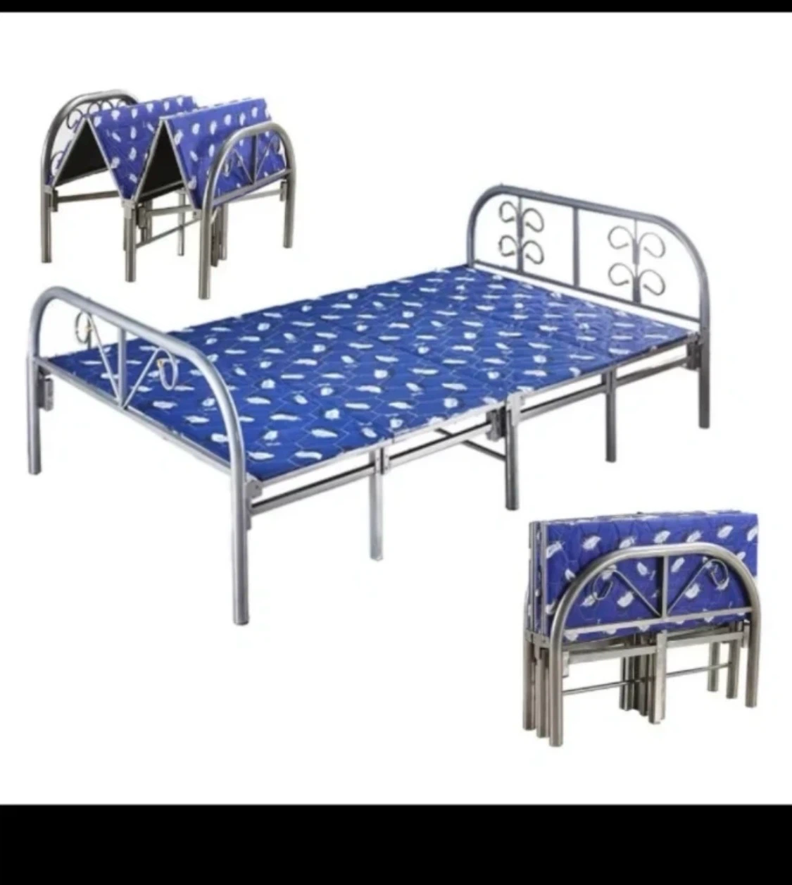 Single Metal Bed Frame and Folding Mattress - photo 2