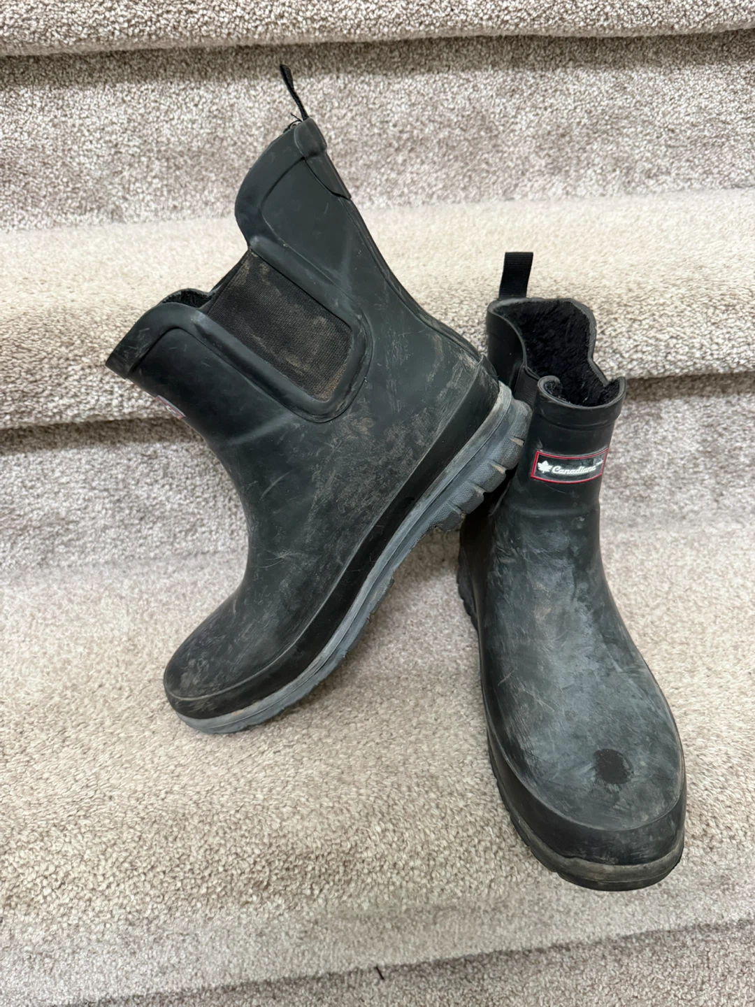 Ankle Rain rubber Boots shoes woman girl size 7 black