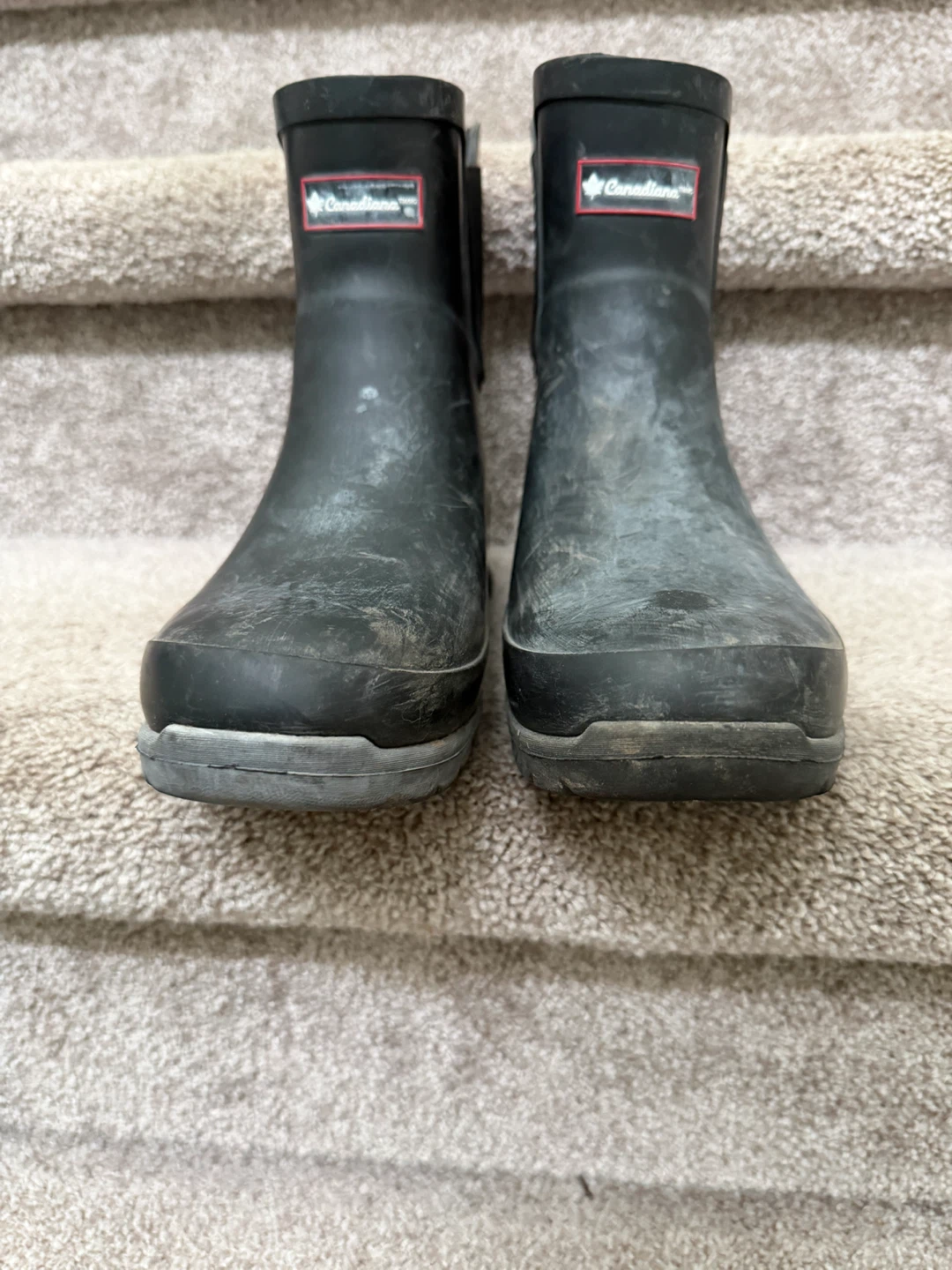 Ankle Rain rubber Boots shoes woman girl size 7 black - photo 4