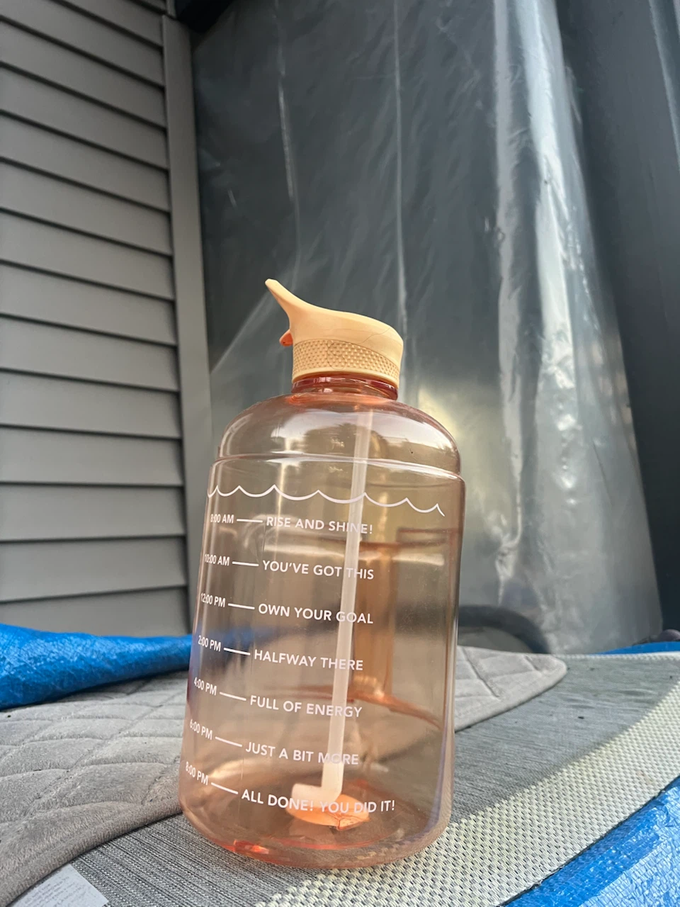 Large motivational water bottle with straw - photo 4